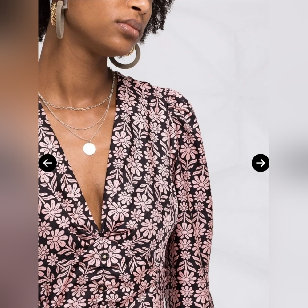 Sandro floral-print v-neck dress Size S - Picture 5 of 10